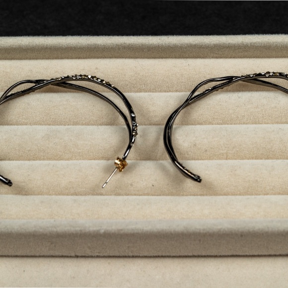 Alexis Bittar Half Hoop Crystal Encrusted Earrings - Picture 5 of 5